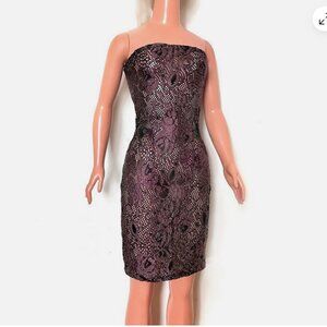 Mini dress for My Size Barbie Doll 36". Shiny maroon-black lace